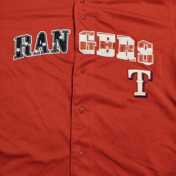 Texas Rangers True Fan Jersey Mens Large Red MLB Baseball - Picture 3 of 13